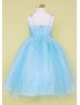 Thin Straps Lace Tulle Flower Girl Dress